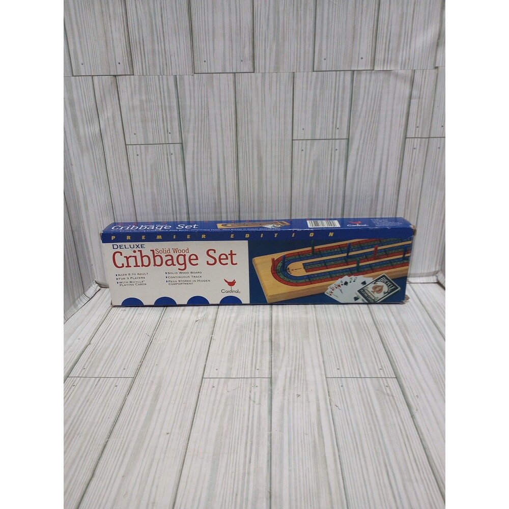Premier Edition Deluxe Solid Wood Cribbage Set Board Game Cardinal